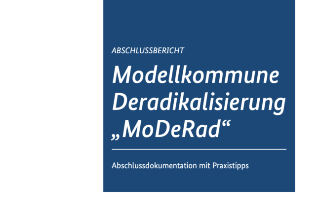Cover des Broschüre: MoDeRad: Modellkommune Deradikalisierung