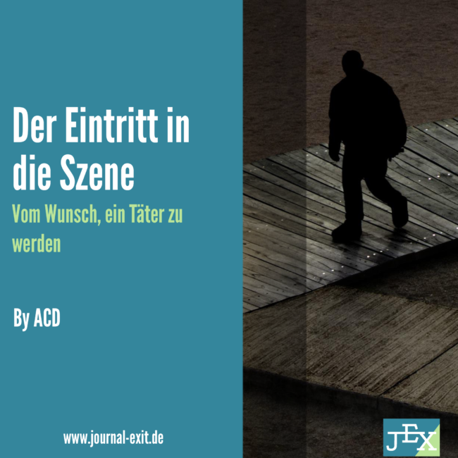 EXIT-Deutschland: Titel des Beitrags. Bild: Mensch läuft über eine Bretterkreuzung